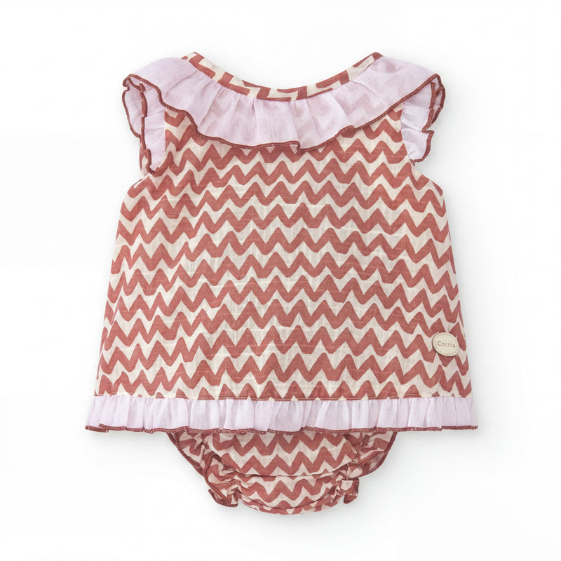 Girls Red Zig Zag Blouse & Bloomers — AGÜ Baby Spanish baby clothes