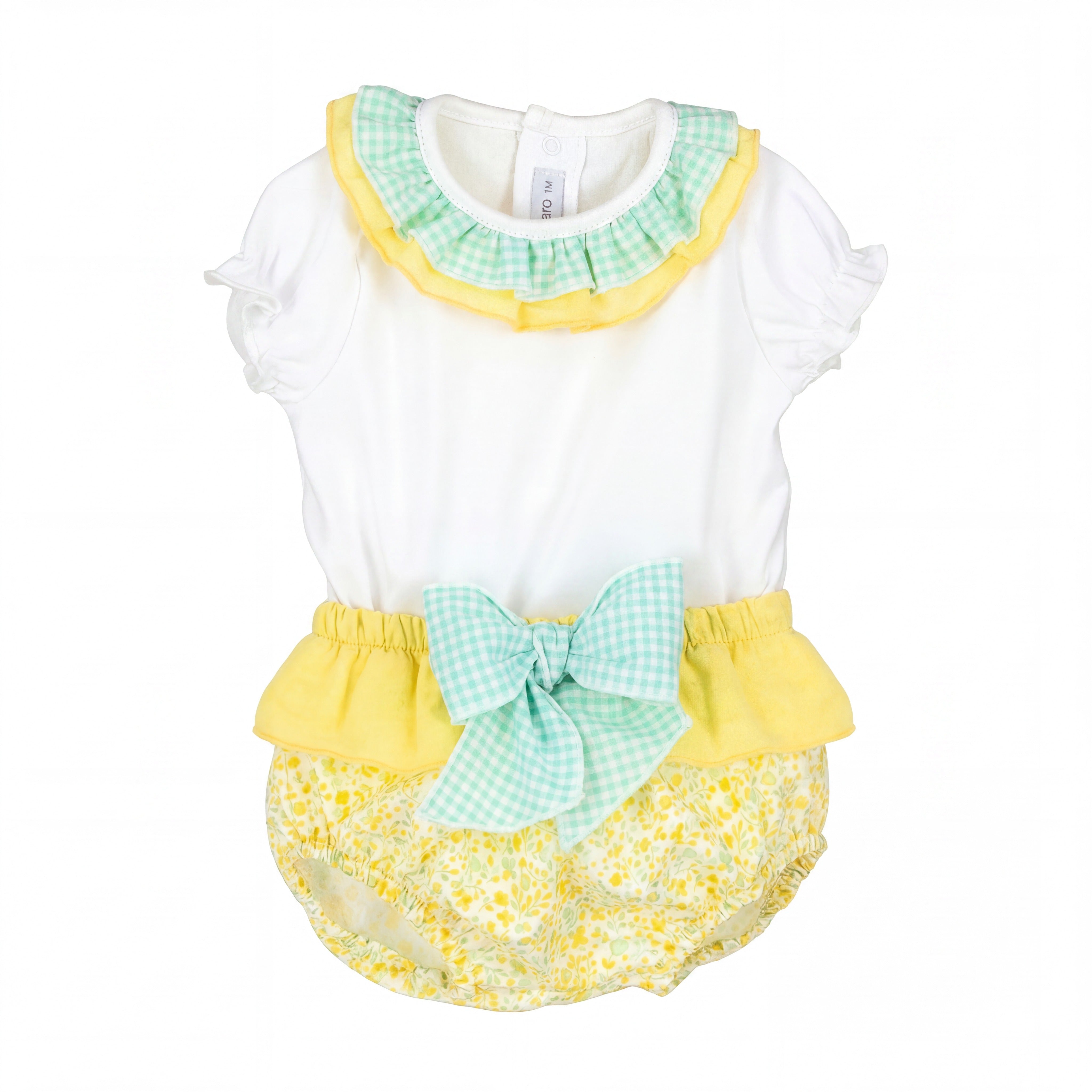 Girls "Reeva" Lemon Floral Blouse & Bloomers — AGÜ Baby Spanish baby clothes