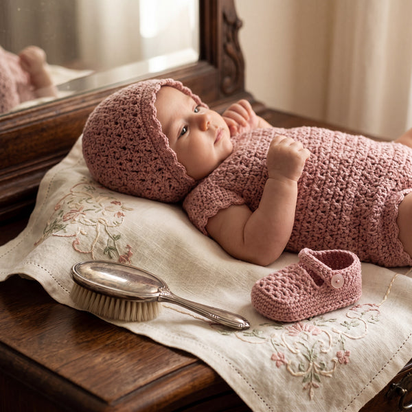 Girls Shoes Knitted One Size — view 2 — handcrafted in Spain — AGÜ Baby