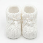Girls Shoes Knitted with Ribbon Bow One Size — view 4 — handcrafted in Spain — AGÜ Baby