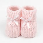 Girls Shoes Knitted with Ribbon Bow One Size — view 5 — handcrafted in Spain — AGÜ Baby