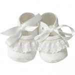 Girls Shoes Lace and Bow One Size — view 5 — handcrafted in Spain — AGÜ Baby