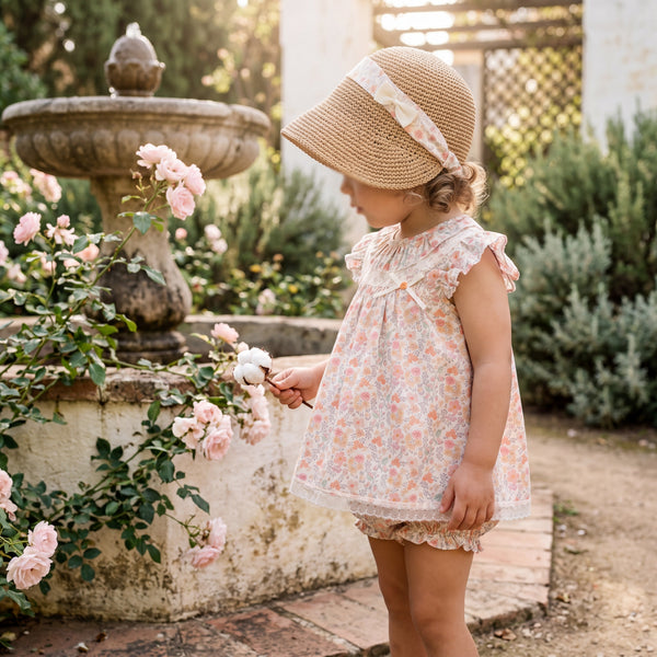 Girls White and Orange Lace Floral Dress - Bloomers - Head Bow — AGU Baby