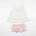Girls White Blouse & Light Pink Bloomers — AGÜ Baby Spanish baby clothes — view 1