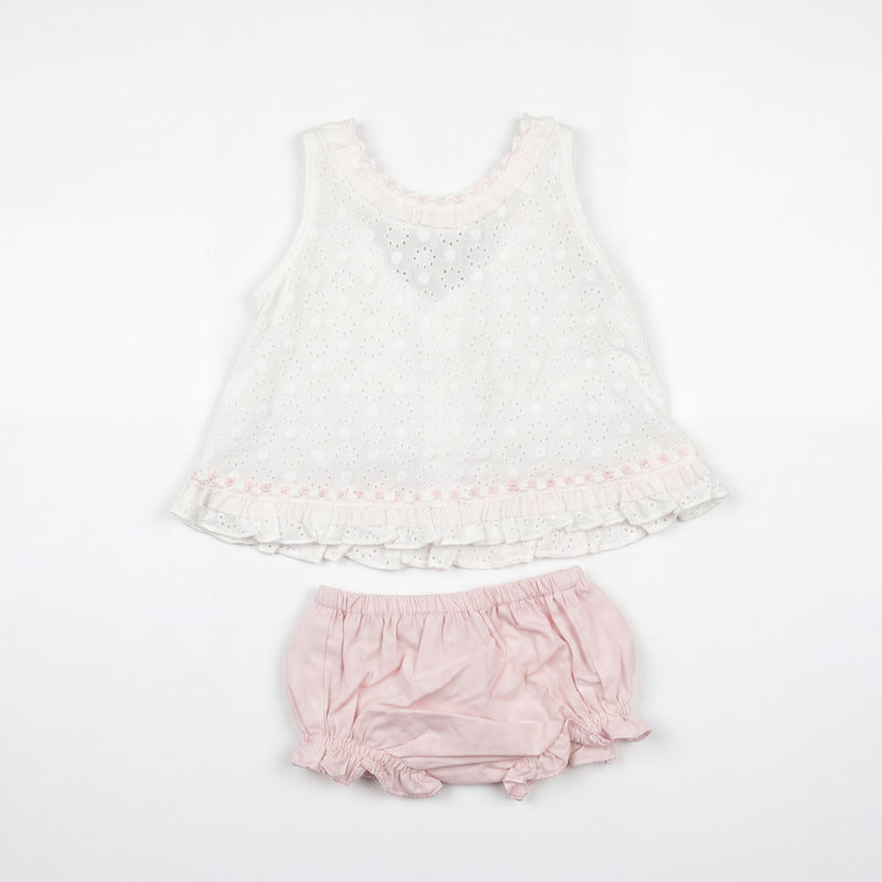 Girls White Blouse & Light Pink Bloomers — AGÜ Baby Spanish baby clothes