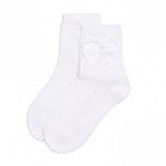 Girls White Perforated Socks with Bow — AGÜ Baby Spanish baby clothes