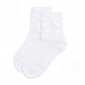 Girls White Perforated Socks with Bow — AGÜ Baby Spanish baby clothes — view 1