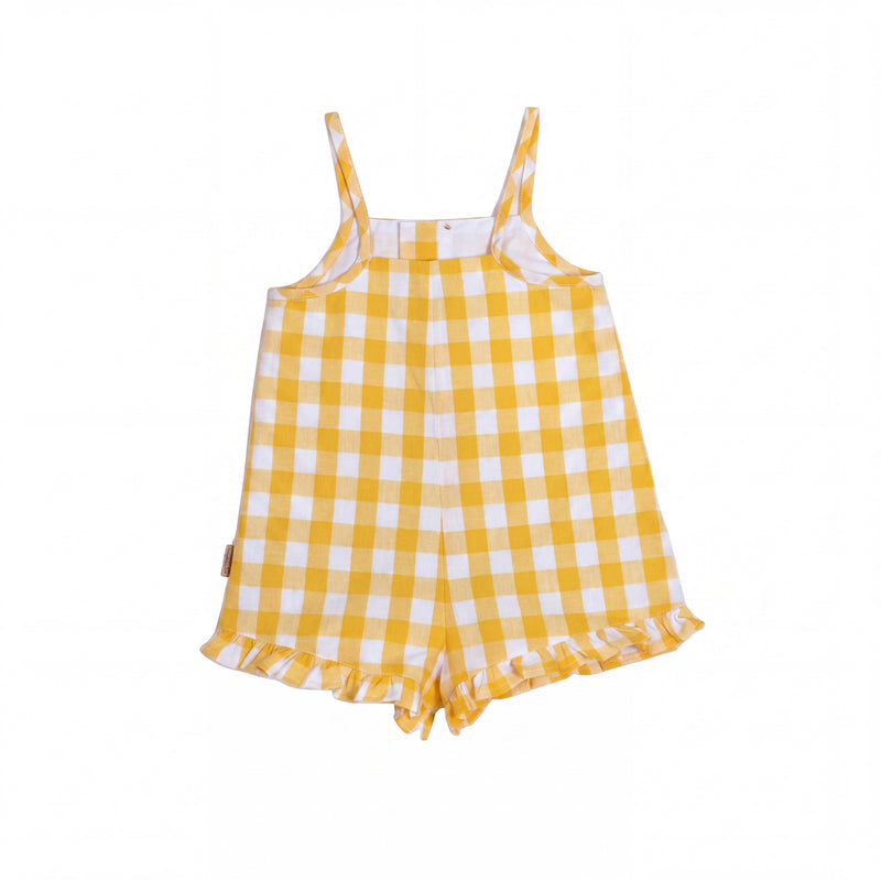 Girls Yellow Jumpsuit — Girls Baby Clothing — AGU Baby Spanish baby clothes