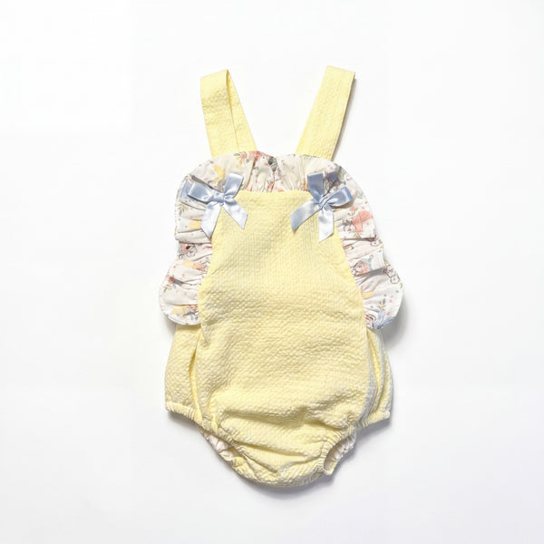 Girls Yellow with Bows Romper — AGU Baby Spanish baby clothes