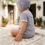 Gray Lace Romper — view 2 — handcrafted in Spain — AGÜ Baby