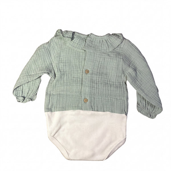 Green Body Long Sleeve with Collar — AGU Baby Spanish baby clothes