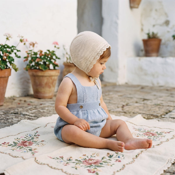 Light Blue Borlones Romper — AGU Baby