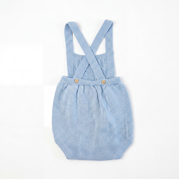 Light Blue Dot Romper — AGU Baby Spanish baby clothes