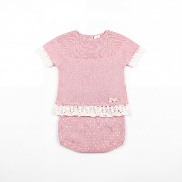 Light Pink with Lace Blouse & Bloomers — AGU Baby Spanish baby clothes