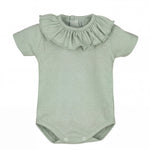 Mint Collar Short Sleeve Bodysuit — AGÜ Baby Spanish baby clothes