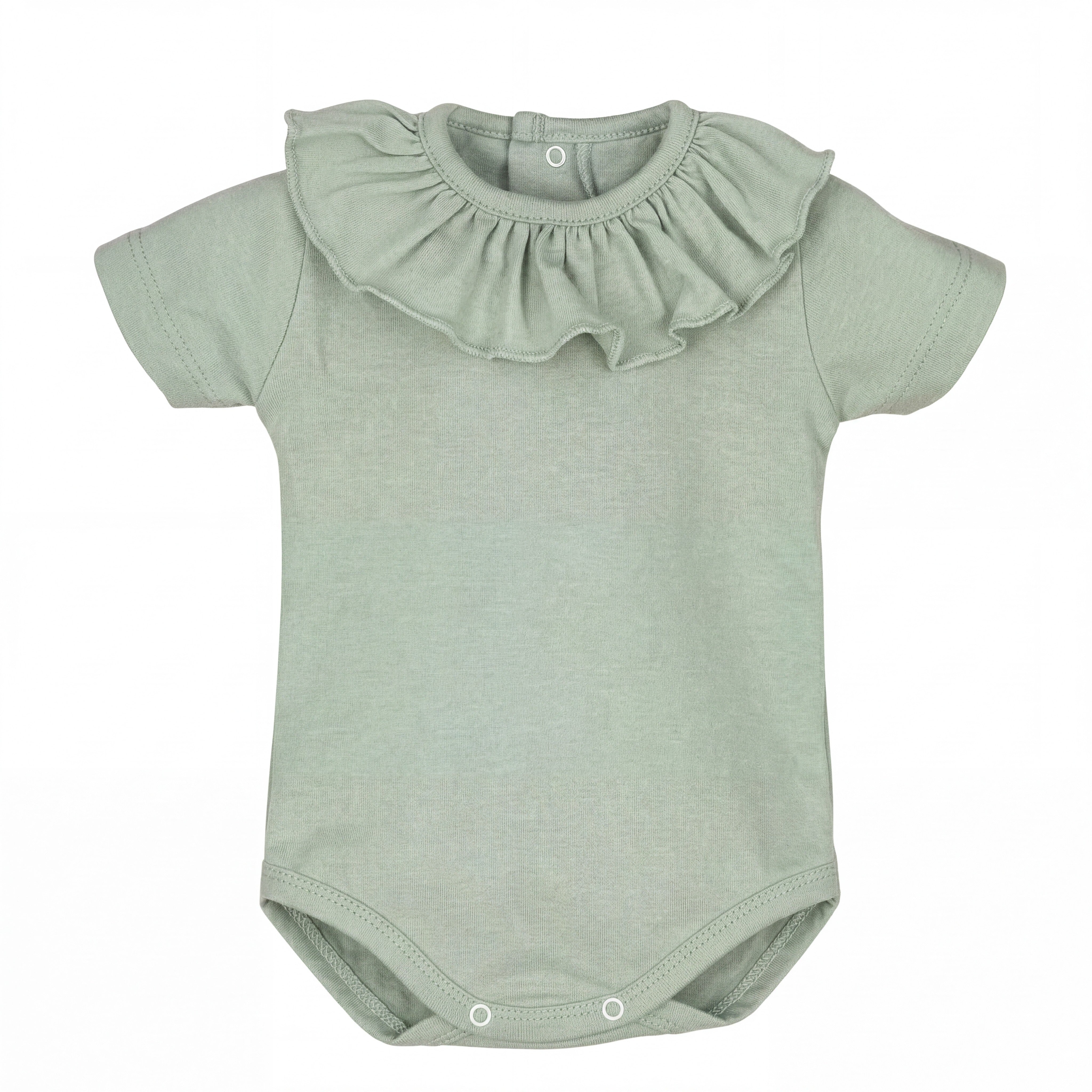 Mint Collar Short Sleeve Bodysuit — AGÜ Baby Spanish baby clothes