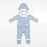 Newborn Blue Collar Set 3 Pieces — AGÜ Baby Spanish baby clothes