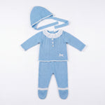 Newborn Light Blue Collar Set 3 Pieces — AGÜ Baby Spanish baby clothes