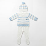 Newborn Light Blue Stripes Set 3 Pieces — AGÜ Baby Spanish baby clothes