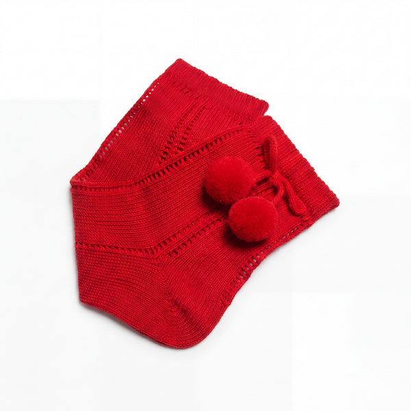 Red Perforated Socks with Borlones — AGÜ Baby Spanish baby clothes