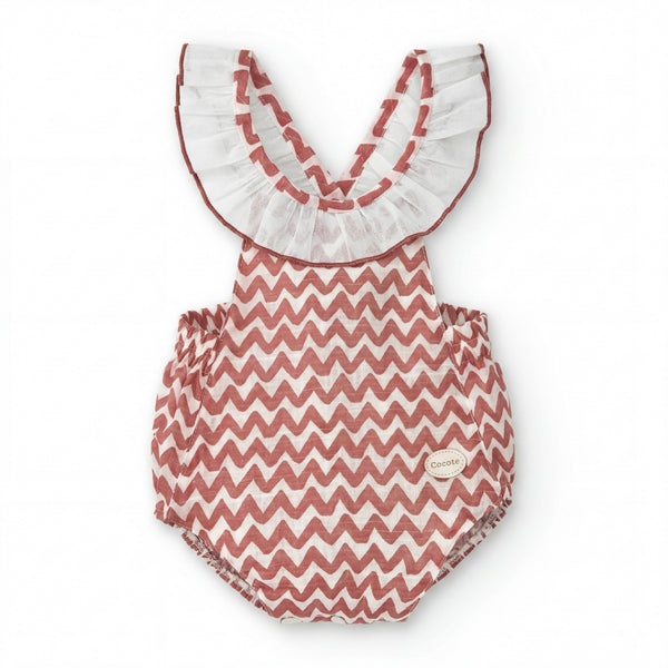 Red Zig Zag Romper — AGÜ Baby Spanish baby clothes