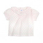 Short Sleeve Plumeti White and Light Pink Body — AGÜ Baby Spanish baby clothes