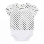 Short Sleeve Plumeti White and Navy Blue Body — AGÜ Baby Spanish baby clothes