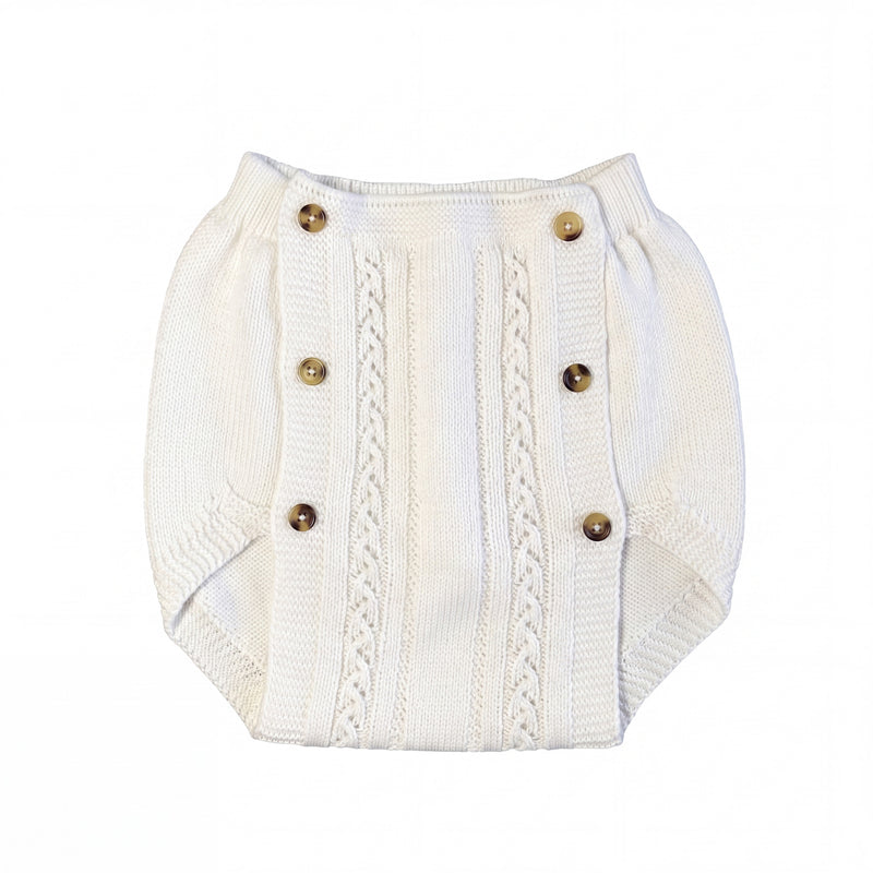 White Bloomer With Buttons — Girls Bloomers — AGU Baby Spanish baby clothes