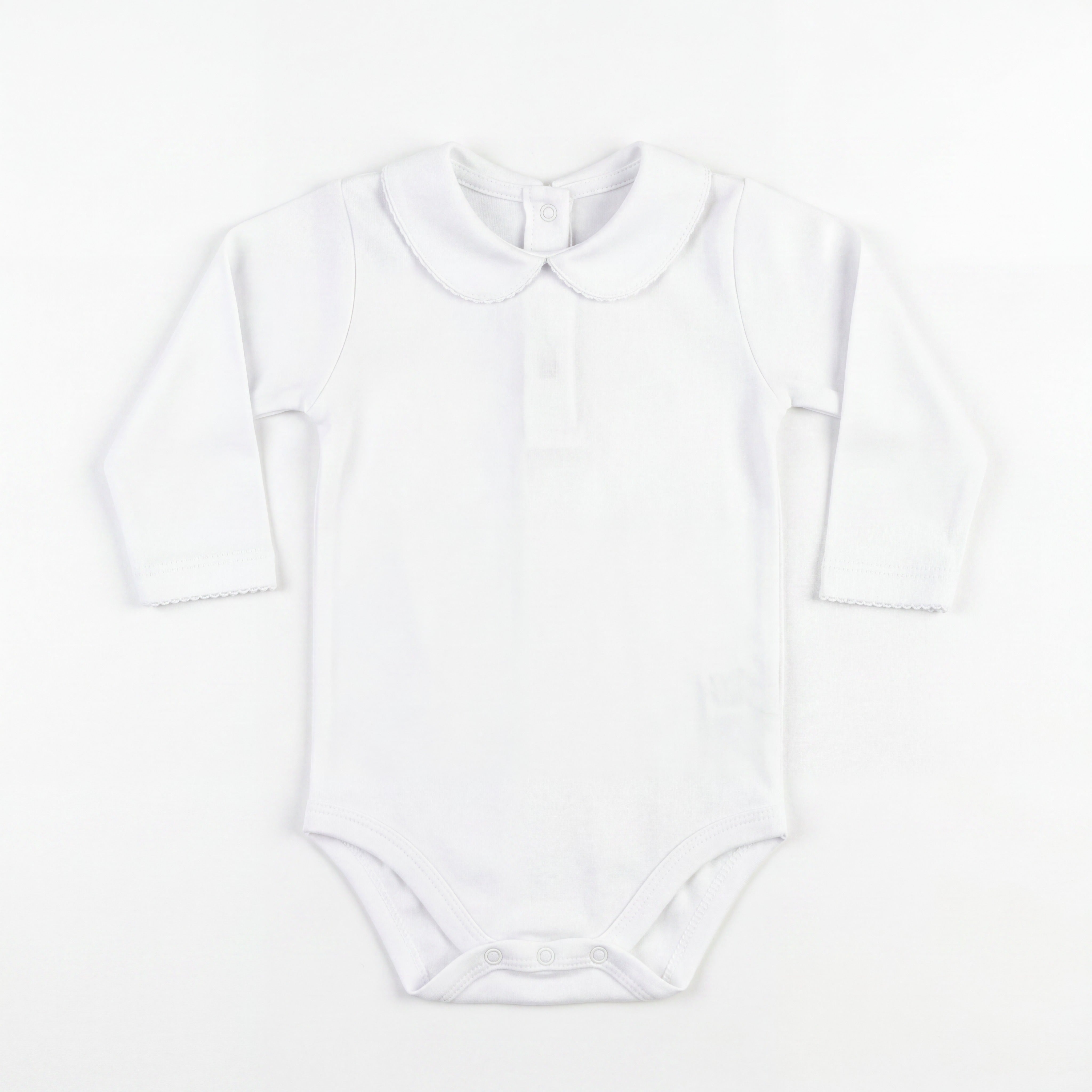 White Body Long Sleeve with Baby Collar — AGÜ Baby Spanish baby clothes