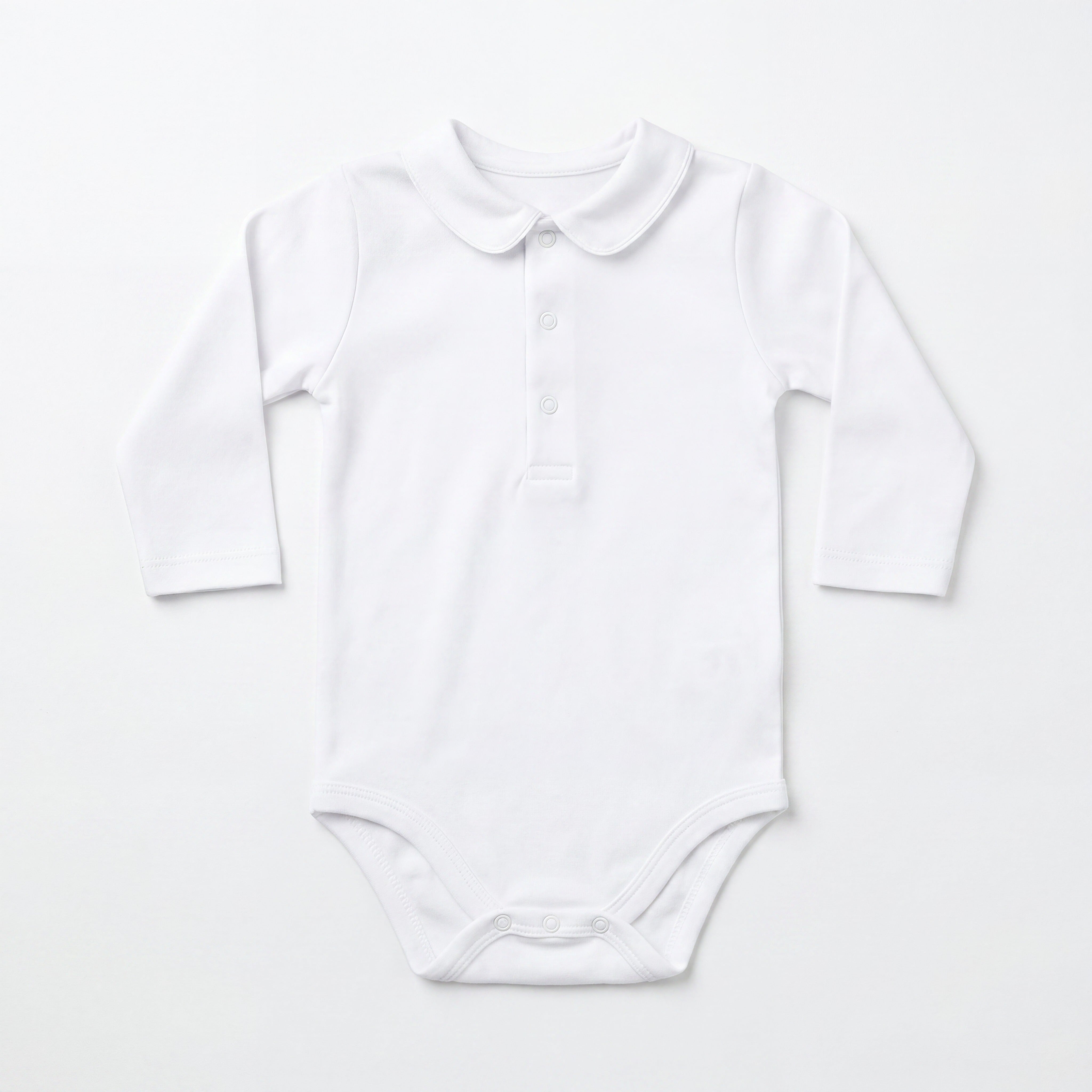 White Body Long Sleeve with Baby Collar — view 3 — handcrafted in Spain — AGÜ Baby