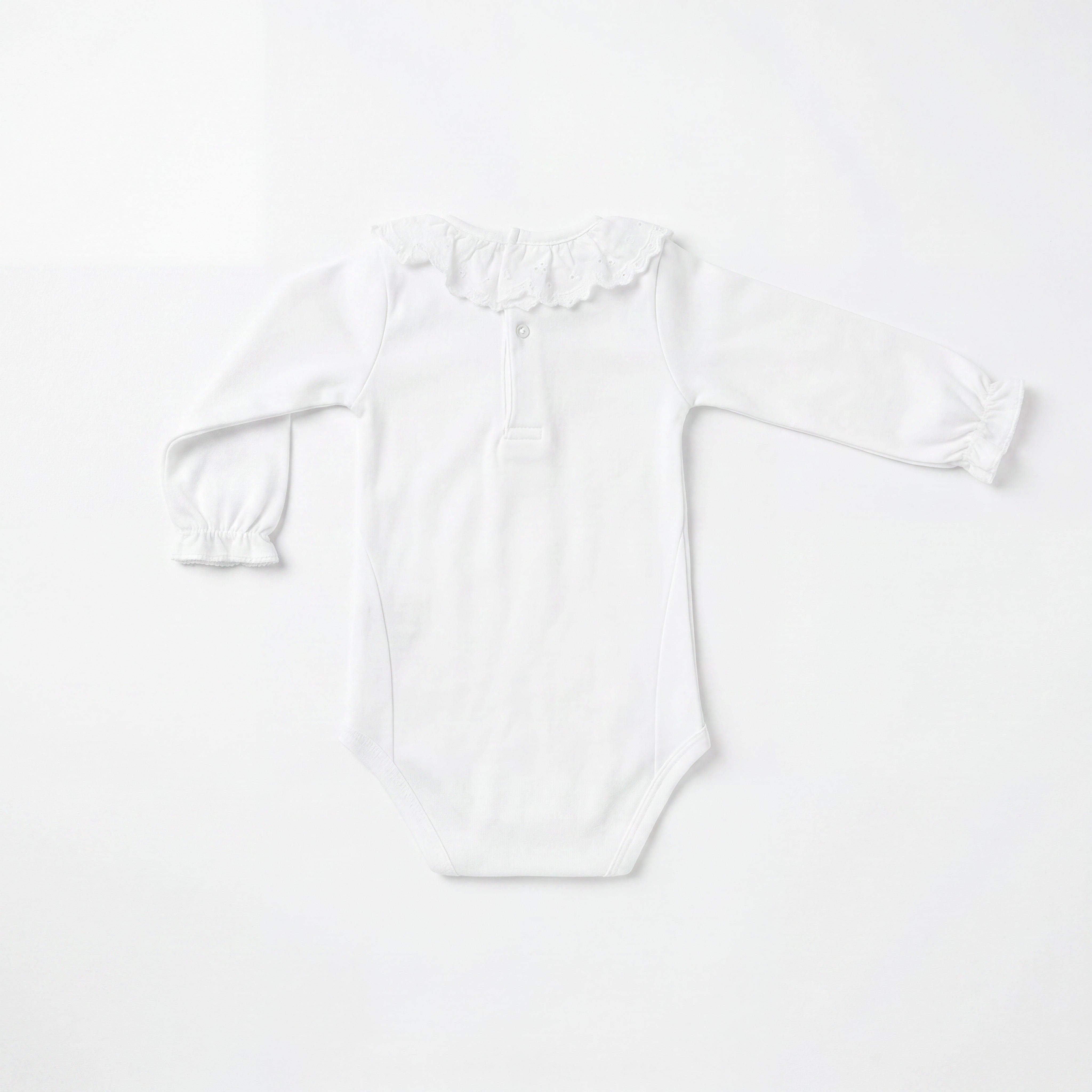 White Body Plumeti with Collar — view 3 — handcrafted in Spain — AGÜ Baby