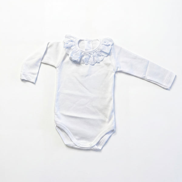 White Body with Grey Dots Collar — AGÜ Baby Spanish baby clothes