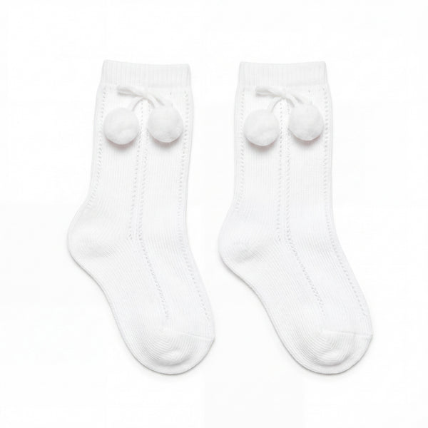 White Perforated Socks with Borlones — AGÜ Baby Spanish baby clothes