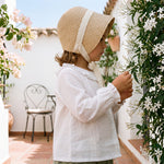 White Shirt Collar Plumeti — view 2 — handcrafted in Spain — AGÜ Baby