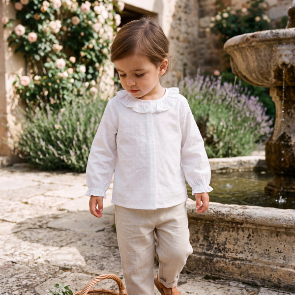 White Shirt Collar Plumeti — AGU Baby